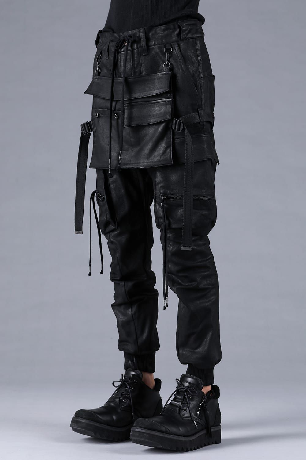 Product Coating Bag Attached Cargo Jogging Pants"Black" / 製品コーティングバッグアタッチドカーゴジョグパンツ"ブラック"