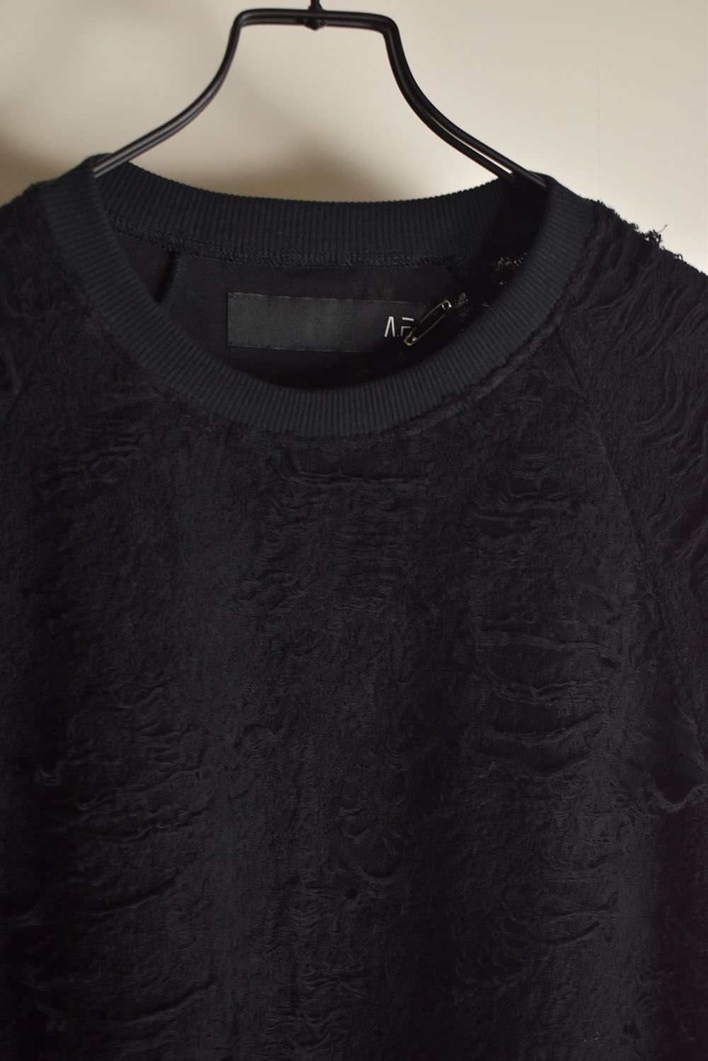 Damage Pile Dolman Top"Black" / ダメージパイル ドルマントップ"ブラック"