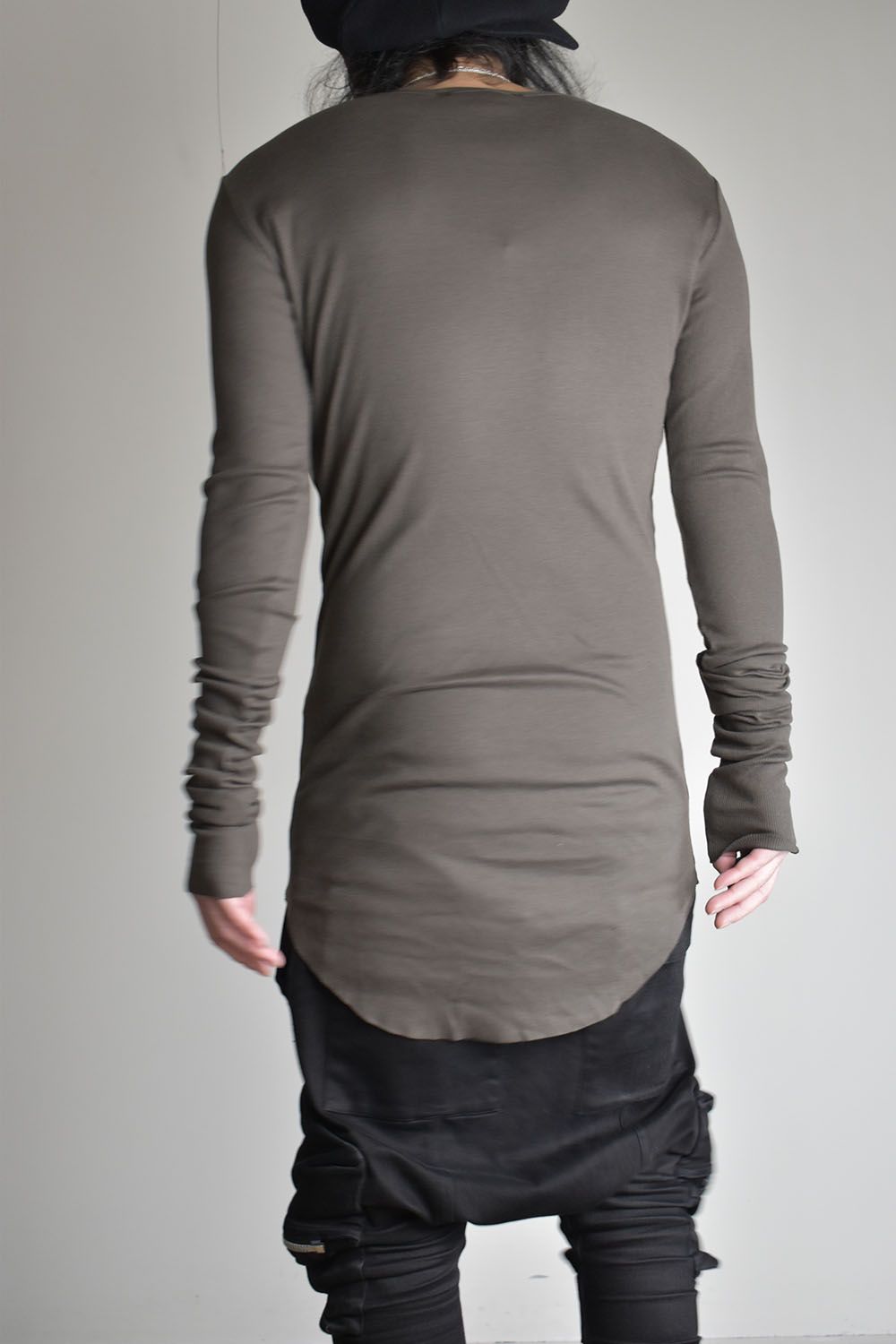 Modal & Cotton Rib Teleco Long Sleeve T Shirt "Dust"モダール×コットンリブテレコロングスリーブTシャツ"ダスト"