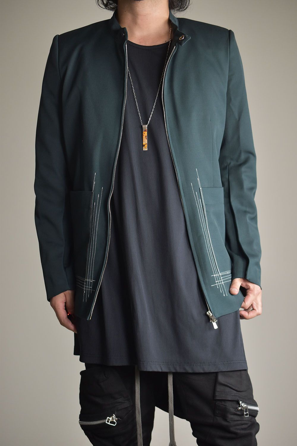 LC1 Trace Stand Neck Jacket"Green"/トレーススタンドネックジャケット"グリーン"