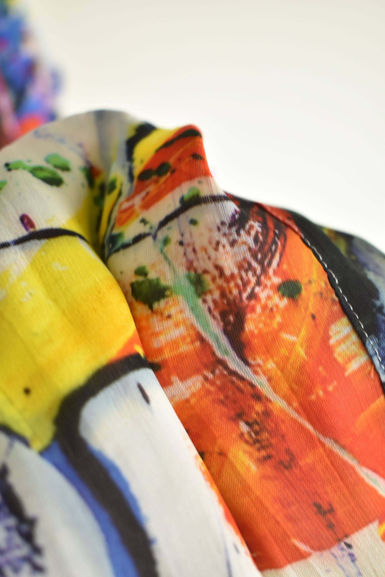 Rayon Chiffon Inkjet Print Wide Cropped Easy Pants"Color Print" / レーヨンシフォンインクジェットプリントワイドクロップドイージーパンツ"カラープリント"