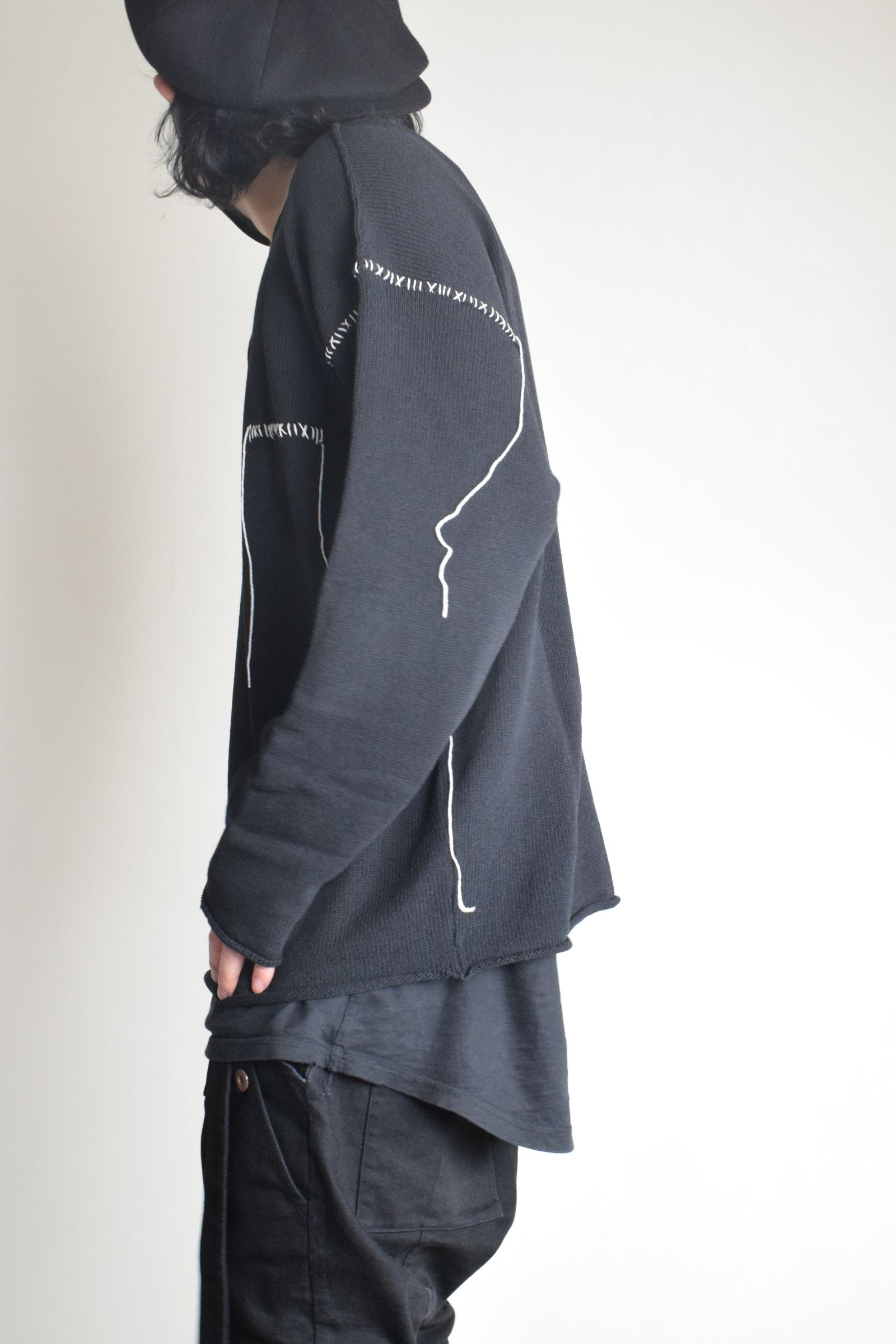 Stitch knit "Black" / ステッチニット"ブラック"