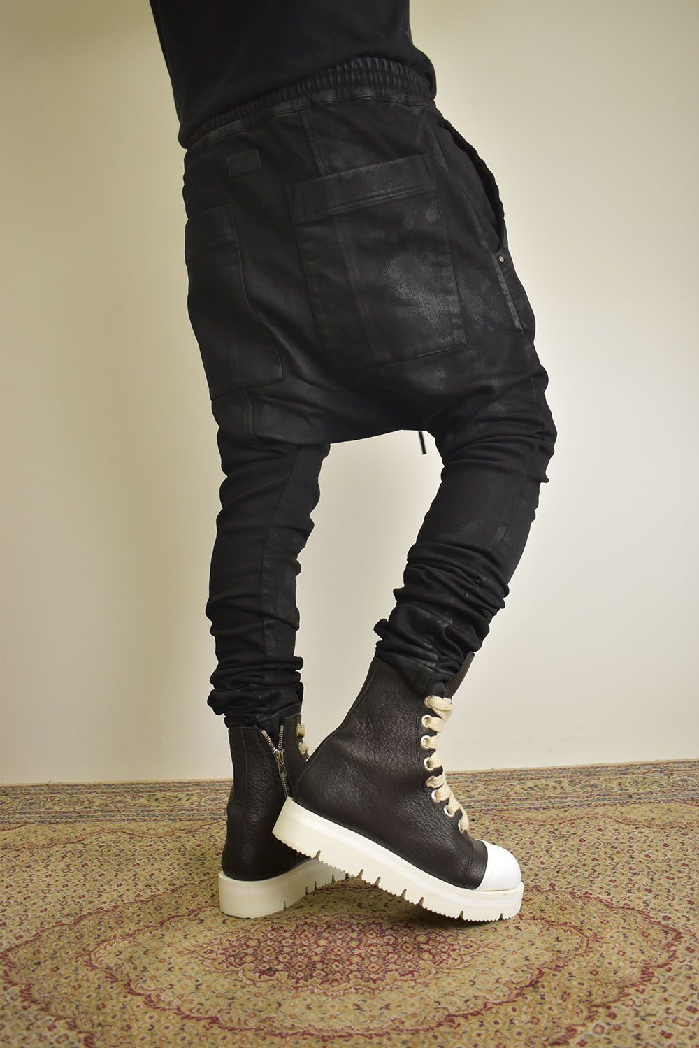 Coating Bonding  Sarouel Skinny Denim"Black" / コーティングボンディングサルエルスキニーデニム"ブラック"