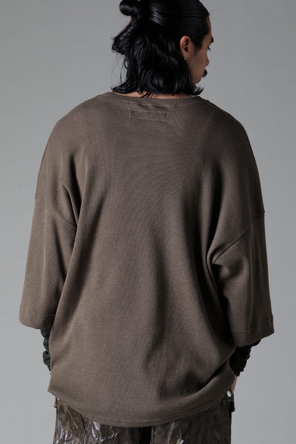 《2025AW先行予約》Layered Crew Neck Top"Black / Beige /Khaki /Grey /D.Grey" / レイヤードクルーネックトップ"ブラック/ベージュ/カーキ/グレー/ダークグレー"