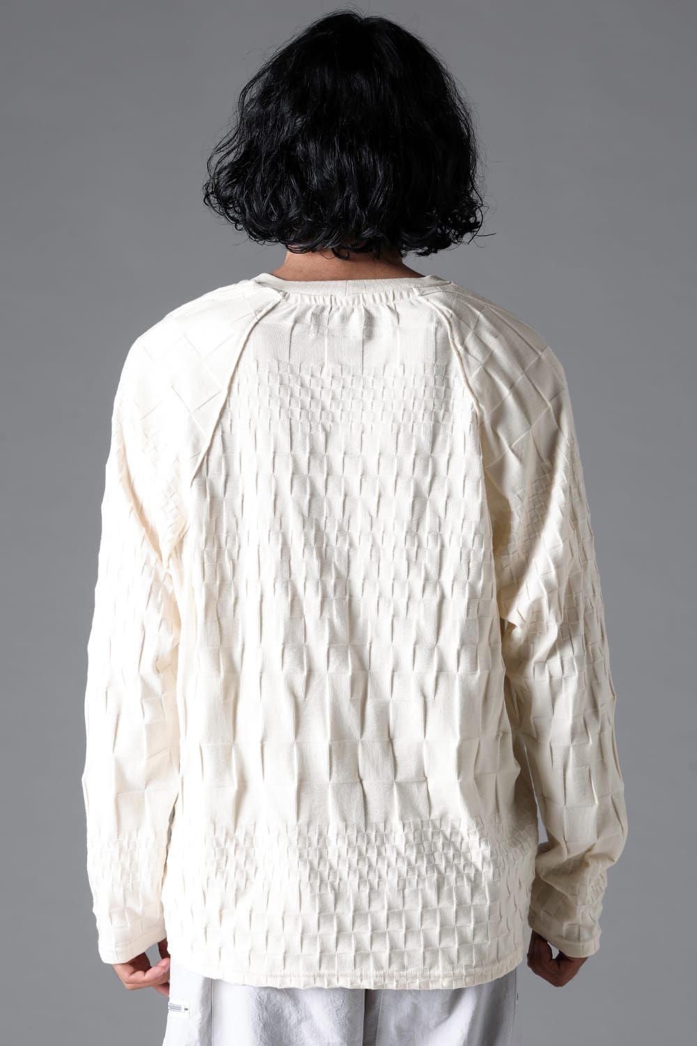 《2026SS先行予約》Gradient Plaid Pattern Shiva Long Sleeve Tee "Black / Cream" / グラデーションチェックパターンシヴァロングスリーブ"ブラック/クリーム"