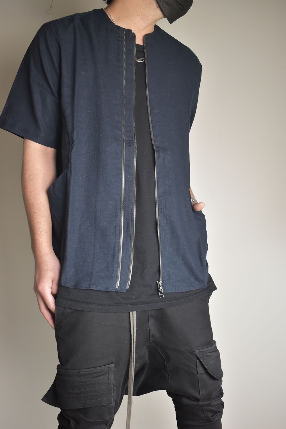 Riders Half Sleeve Shirts"D.Navy" / ライダースハーフスリーブシャツ"ダークネイビー"