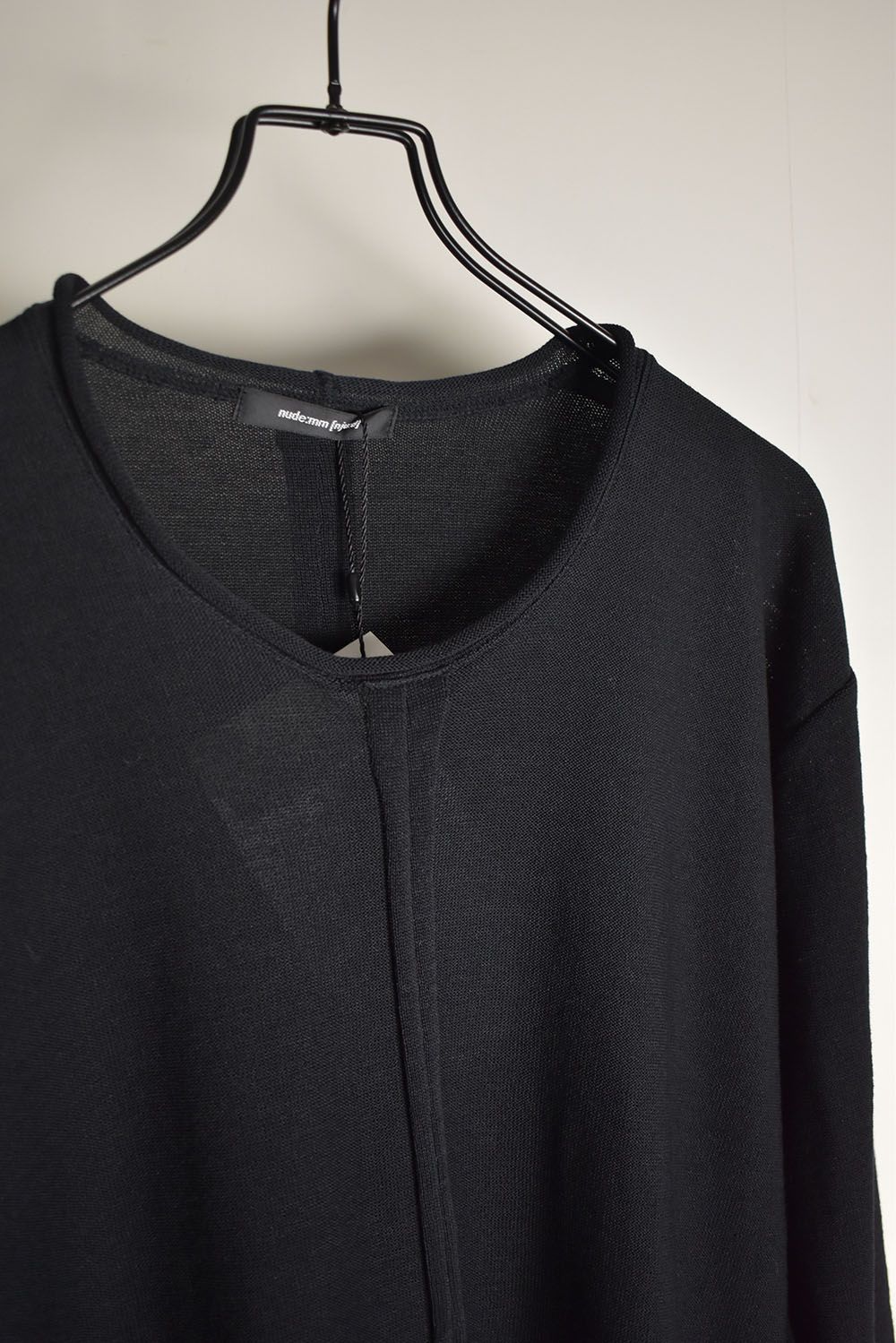 Imitation Linen Cotton Layerd Long Sleeve Tee"Black" / イミテーションリネンコットンレイヤードロングスリーブTee"ブラック"