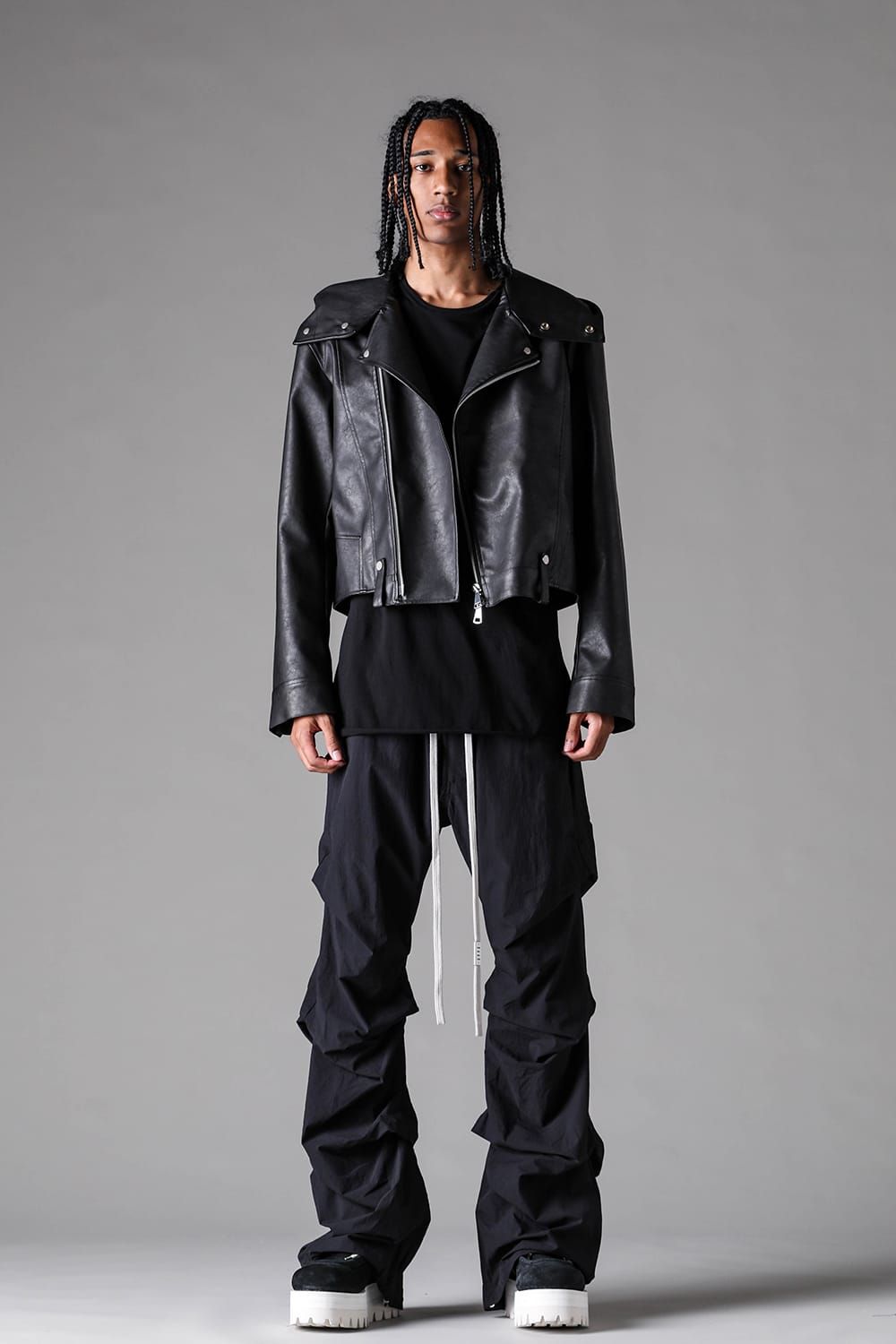 《2027SS先行予約》Tuck Baggy Patns "Black / L.Grey" / タックバギーパンツ"ブラック/ライトグレー"