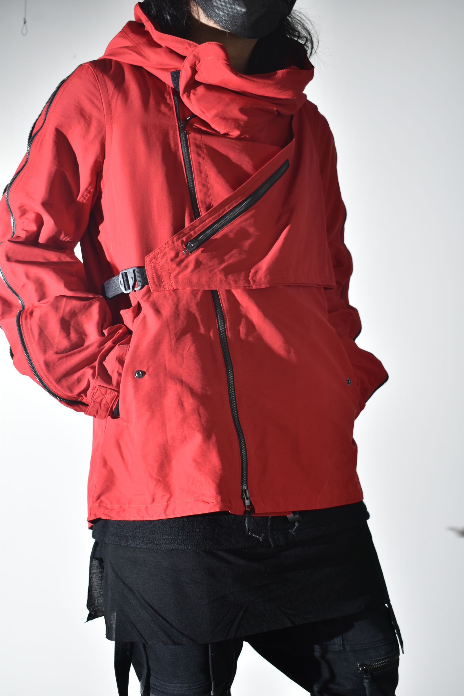 Multi Zip Short Mods Coat"Red" / マルチジップショートモッズコート"レッド"