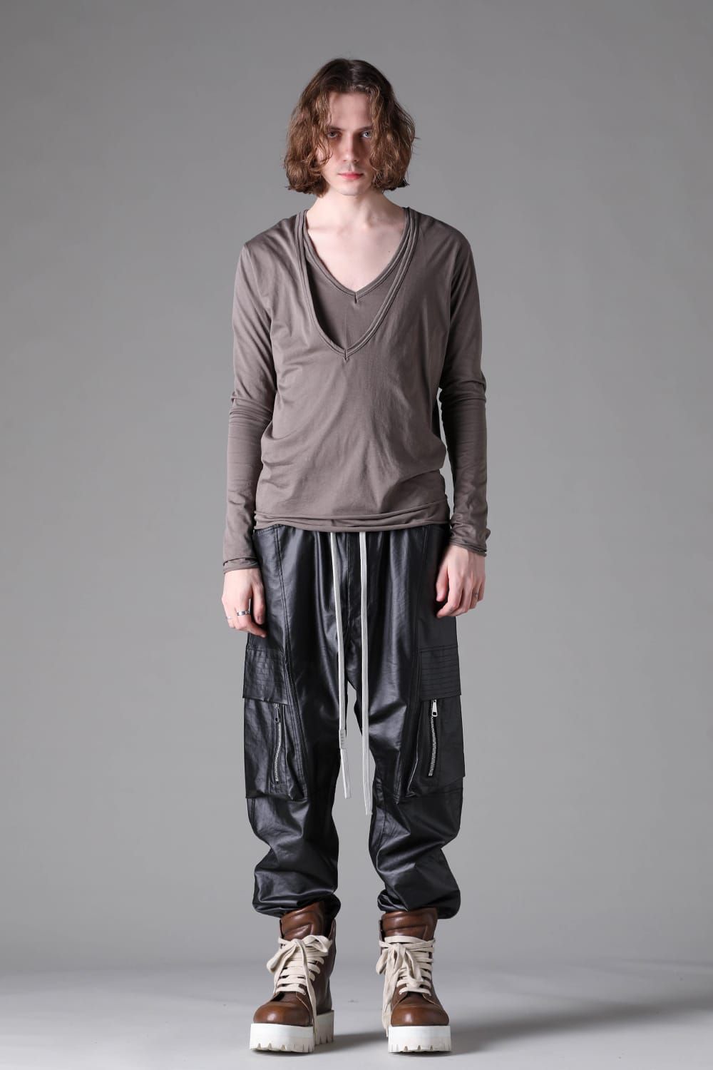 《2026AW先行予約》Layerd V Neck Long Sleeve"Black / Mustard yellow /Grey /White" / レイヤードVネックロングスリーブ"ブラック/マスタードイエロー/グレー/ホワイト"