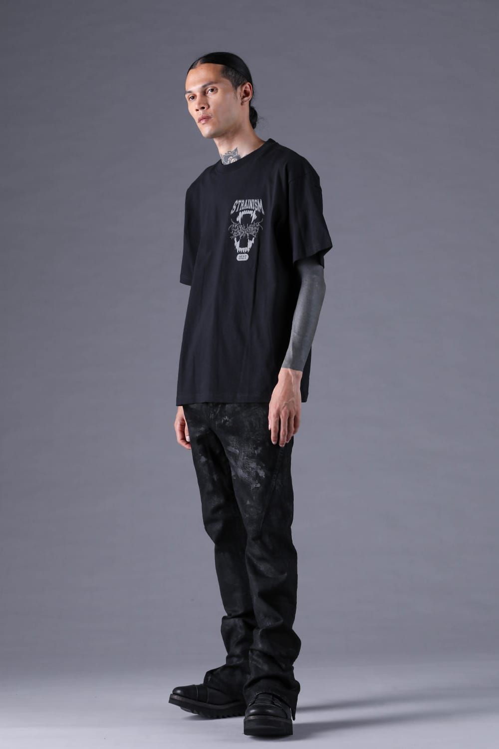 《2027SS先行予約分》Printed T-Shirt: METAL & COLLEGE LOGO "Black" / プリントTee  -Metal & College Logo "ブラック"