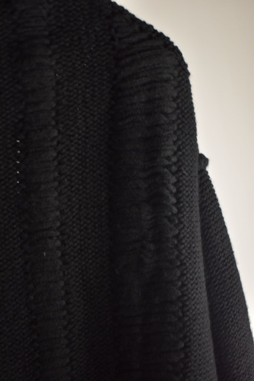Damage Stripe Knit Cropped Jacket "Black" / ダメージストライプニットクロップドジャケット"ブラック"