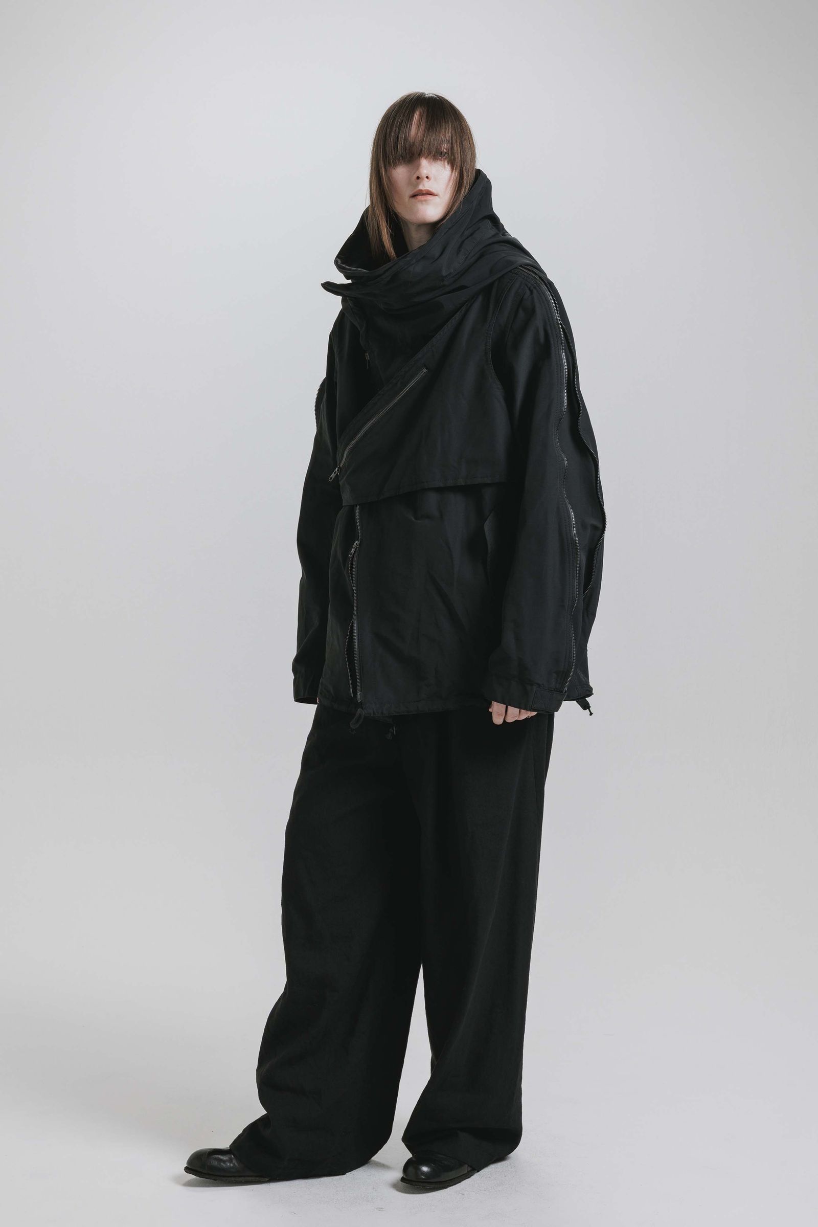 Multi Zip Short Mods Coat"Black" / マルチジップショートモッズコート"ブラック"