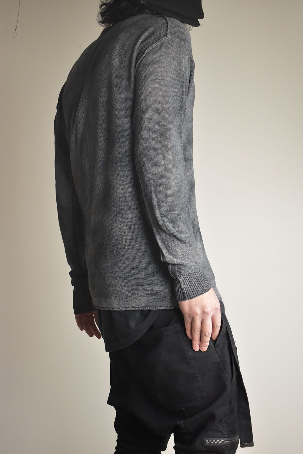 7G Paper Yarn Knit Pullover"Black" / 7Gペーパーヤーンニットプルオーバー"ブラック"