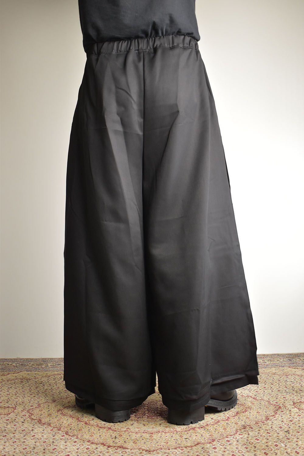 Layerd Slit Hakama Pants"Black" / レイヤードスリット袴パンツ"ブラック"