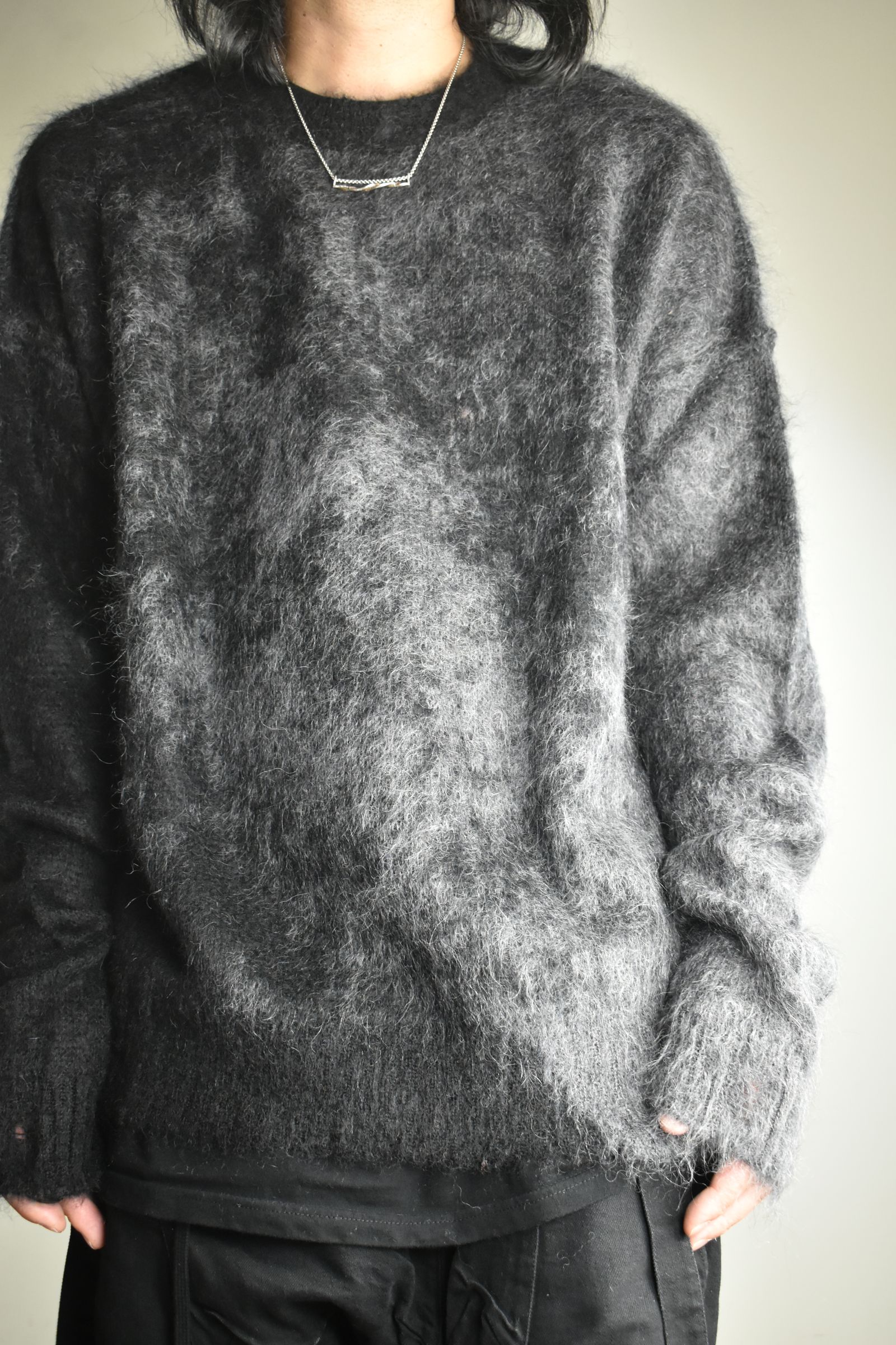 Gradation Mohair Knit Pullover"Black" / グラデーションモヘアニットプルオーバー"ブラック"