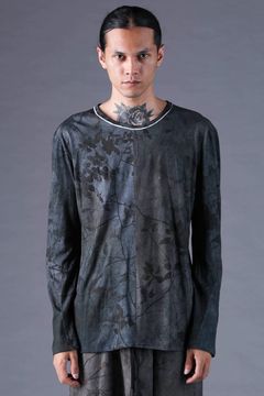 《2027SS先行予約分》Inkjet-Printed 30/- Cotton L/ST-Shirt"Charcoal" / インクジェットプリント30/-天竺ロングスリーブTee"チャコール"