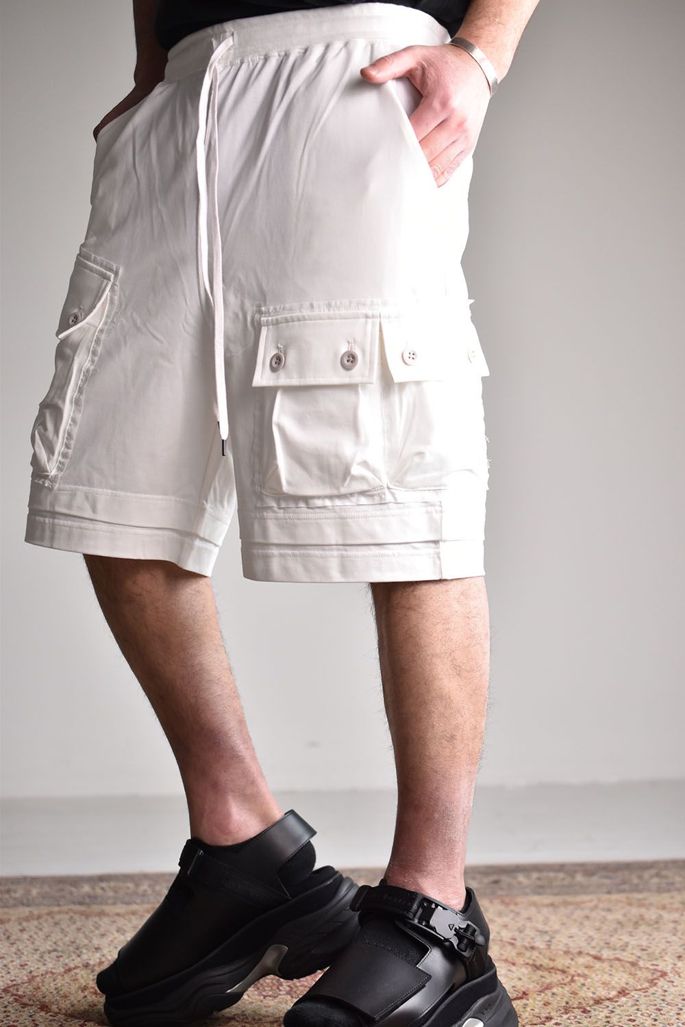 Painstitch Shorts"Off White"/天竺ショーツ"オフホワイト"