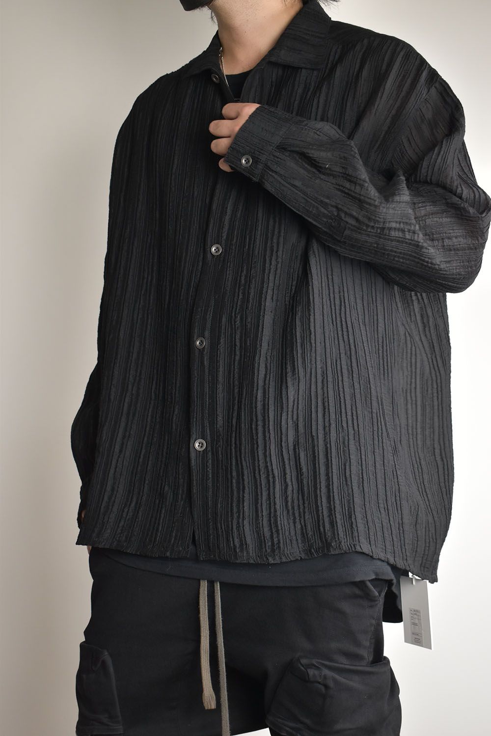 Sheer Yoryu Shirts"Black"/シアーシャツ"ブラック"