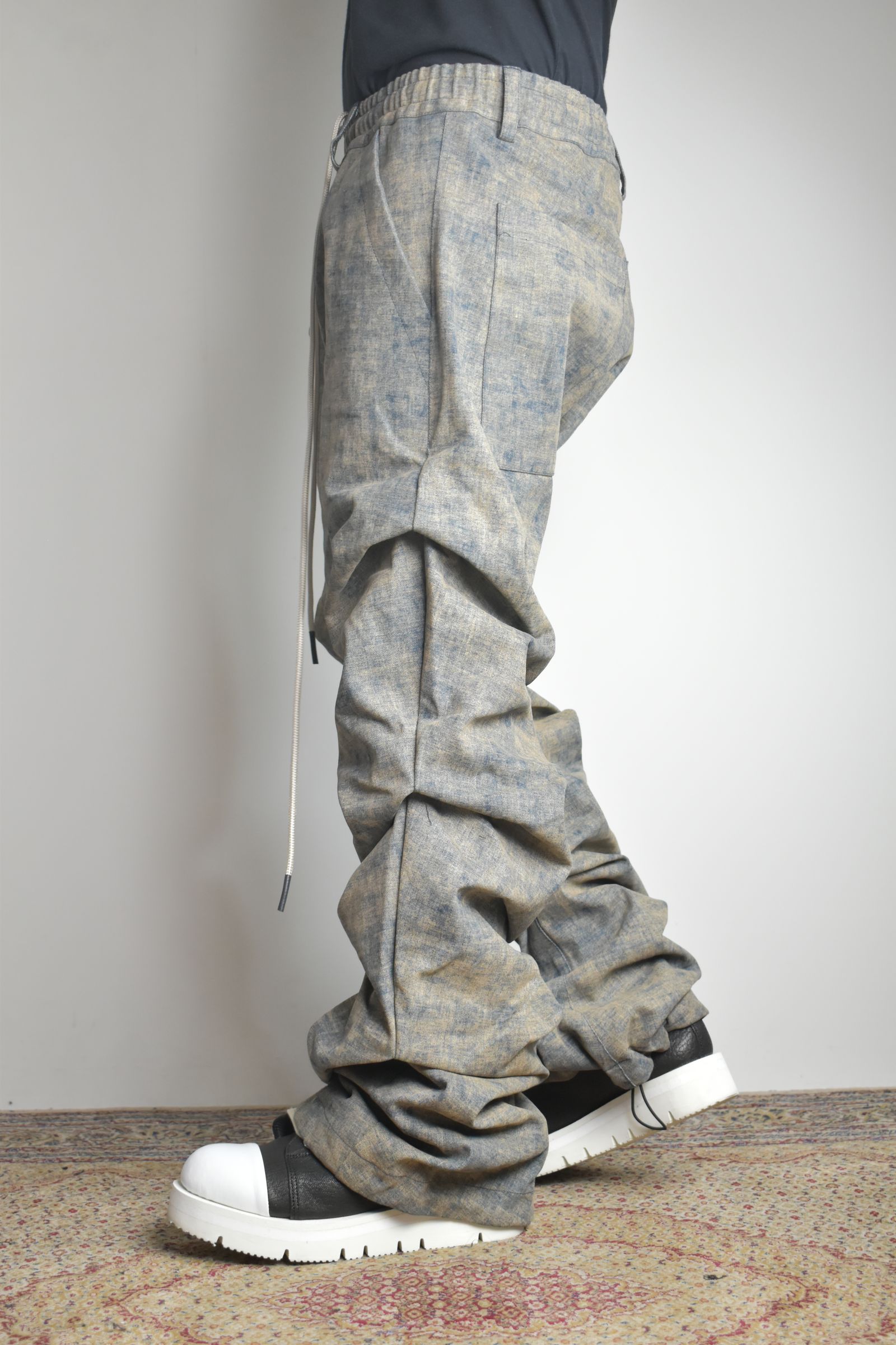 Blended Shades Denim Tuck Bootscut Pants"Steel Blue"/ ブレンデッドシェイドデニムタックブーツカットパンツ"スティールブルー"