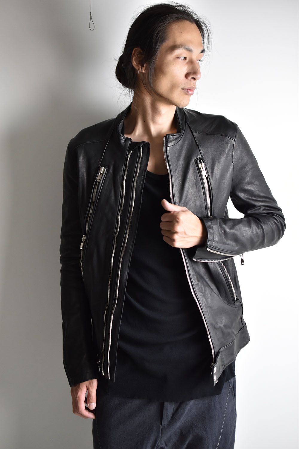 Deer Skin Single Rider,s Jacket"Black"/ディアスキンシングルライダース"ブラック"