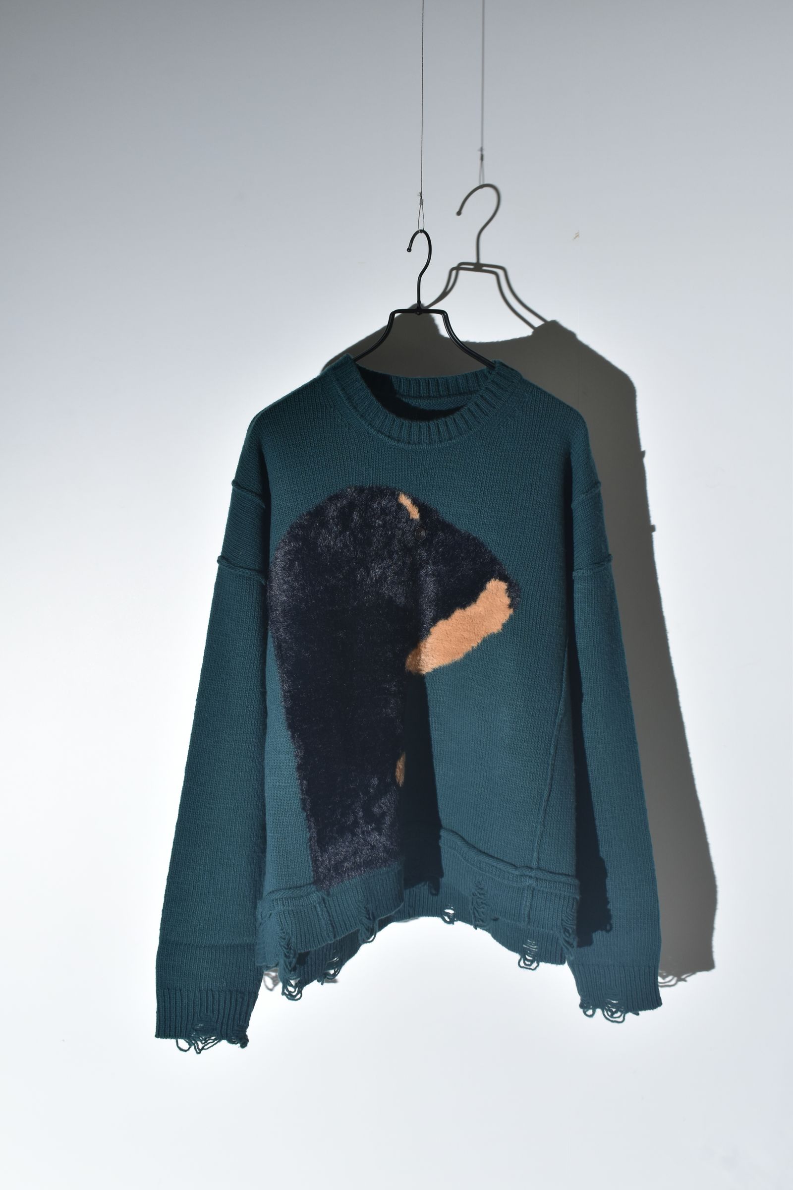 Dog Motif Intarsia Sweater "Jade" / ドッグモチーフインターシャセーター"ジェイド"