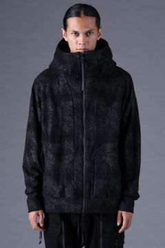 《2027SS先行予約分》Crack-Coated Jersey Hooded Jacket"Black" / クラックコーティングジャージーフーデッドジャケット"ブラック"