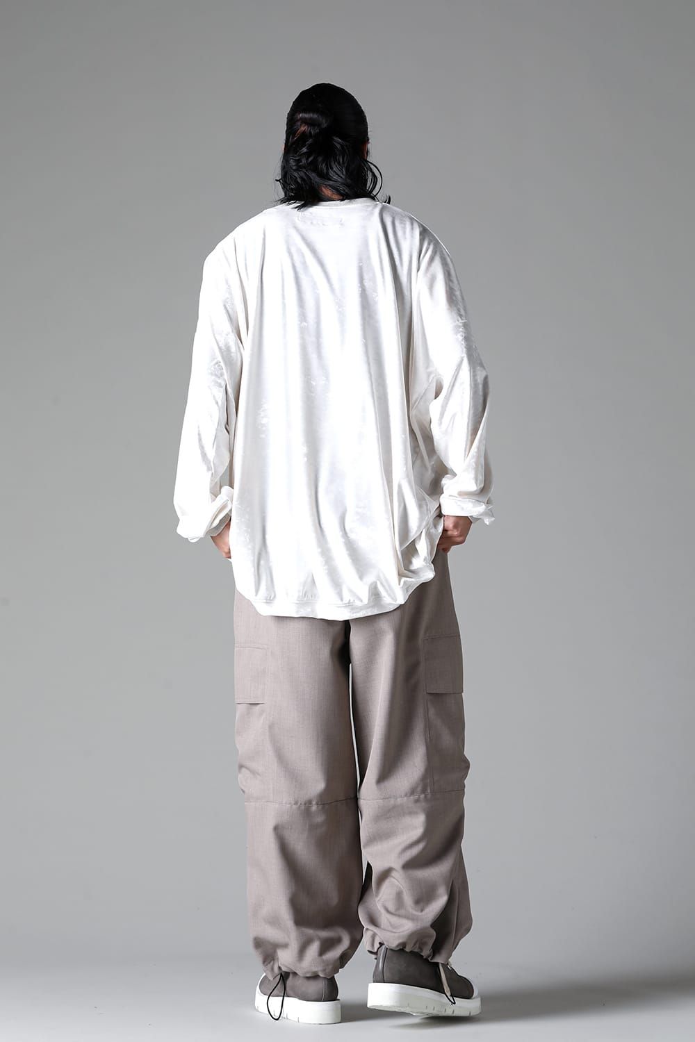 《2025AW先行予約》Washer Velor Jumbo Crew Neck Top"Black/Ivory" / ワッシャーベロアジャンボクルーネックトップ"ブラック/アイボリー"