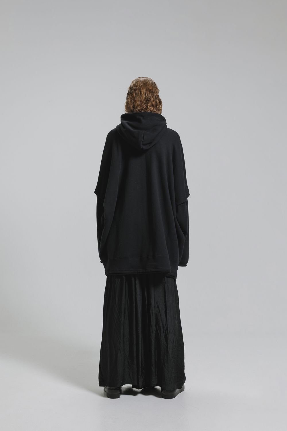 Sweat Oversize Zip Up Hoodie"Black" / スウェットオーバーサイズジップアップパーカ"ブラック"