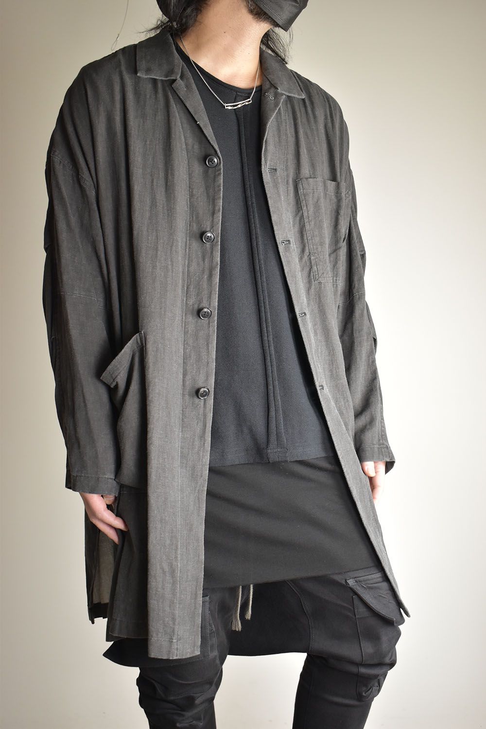 Pigmented Viera Shop Coat"Charcoal" / 顔料刷りビエラショップコート"チャコール"