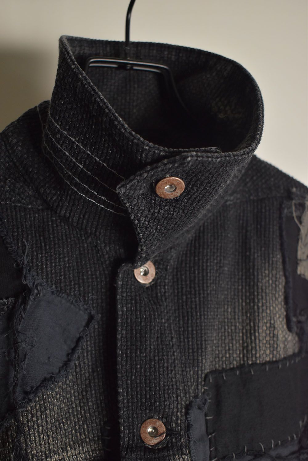 Crust Damage Repair Sashiko Jacquard Jacket "Black" / クラストダメージリペア刺子ジャガードジャケット"ブラック"