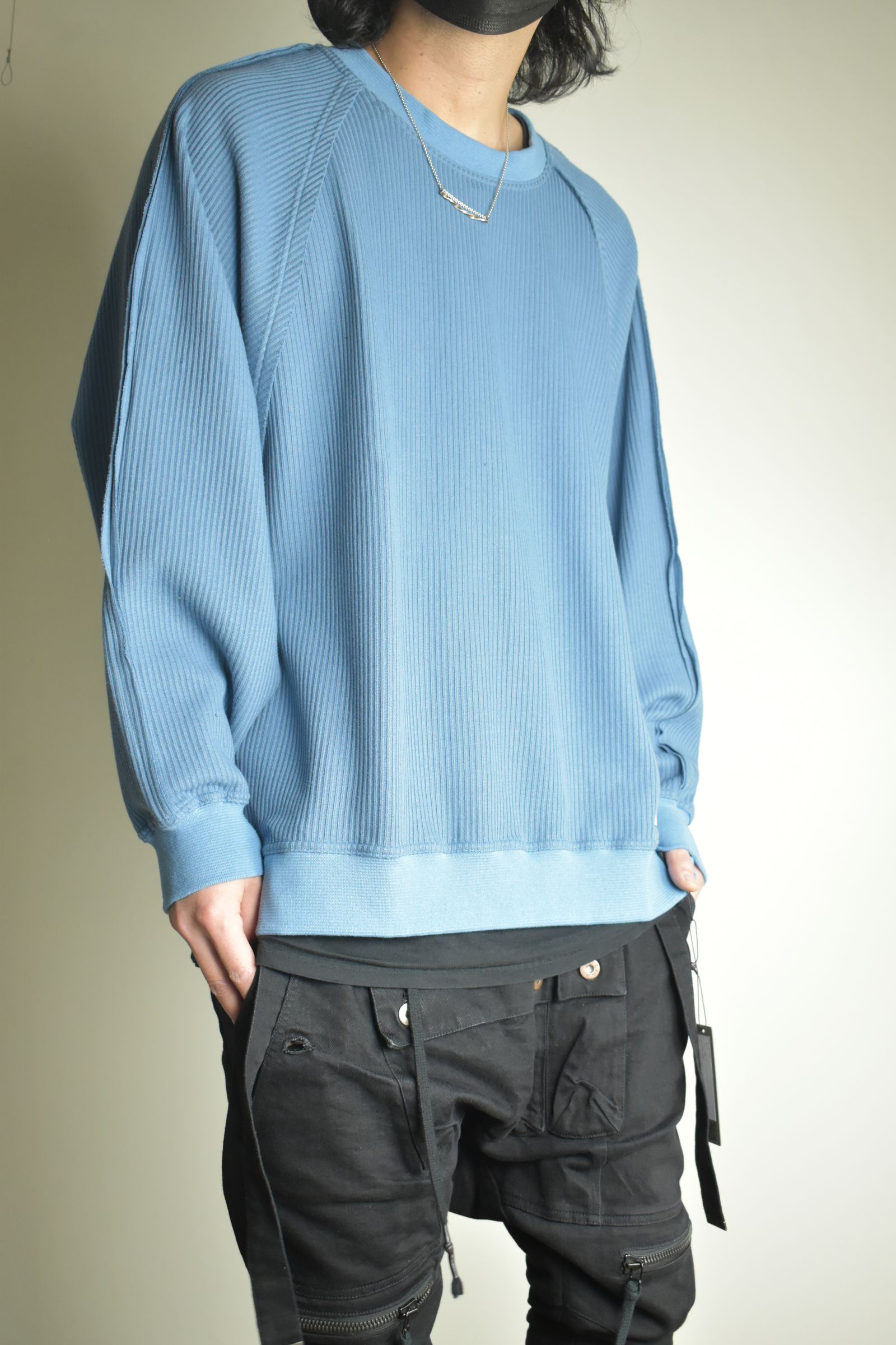 Rail Knit Dolman Sleeve"Blue" / レールニットドルマンスリーブ"ブルー"