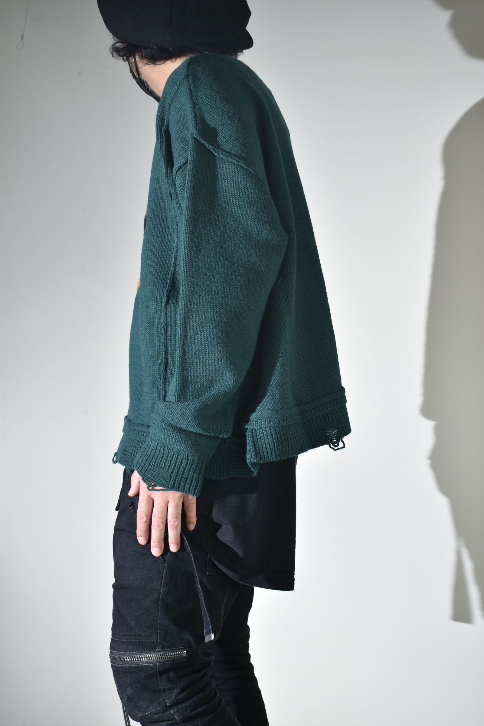 Dog Motif Intarsia Sweater "Jade" / ドッグモチーフインターシャセーター"ジェイド"