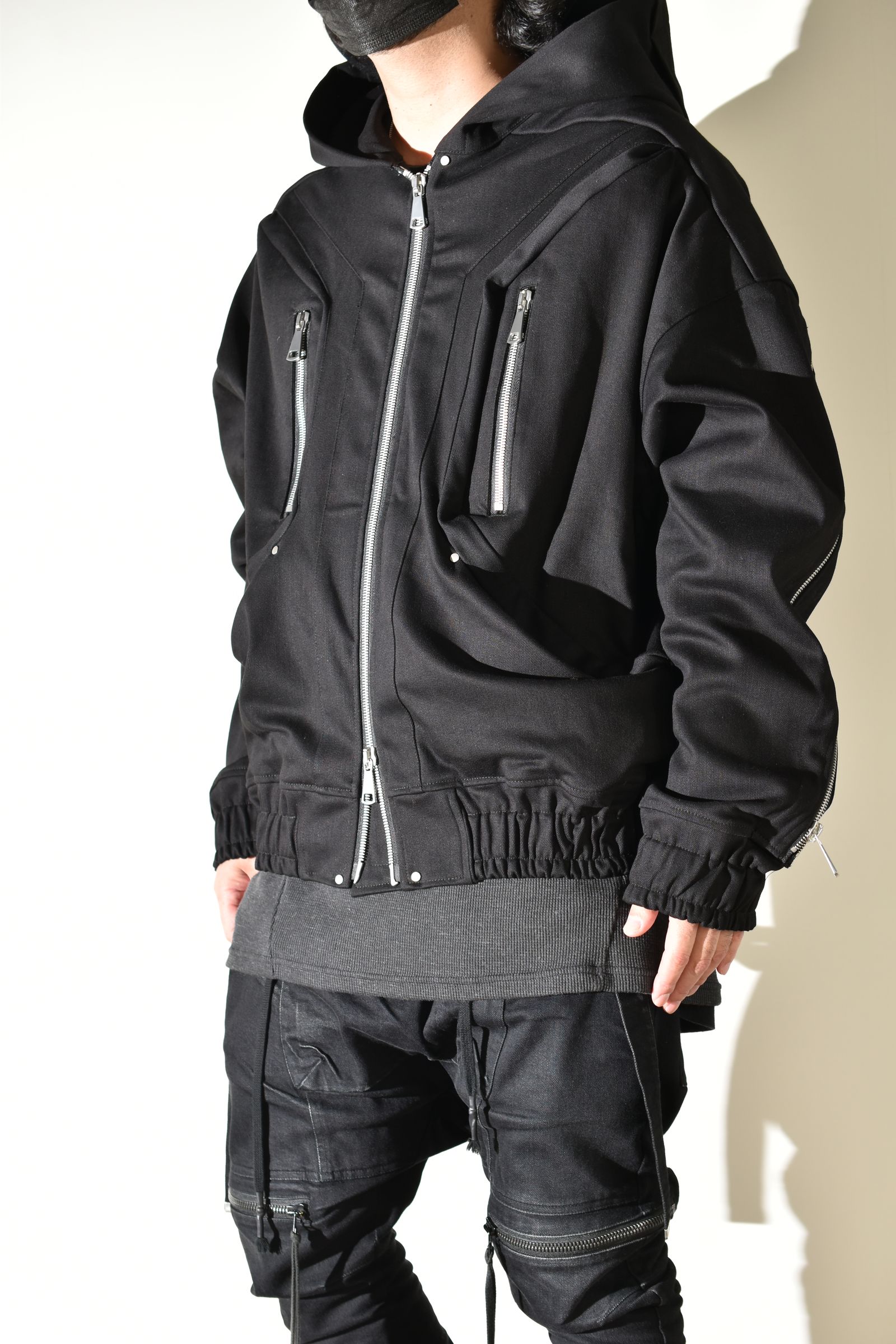 Denim Zip Hoodie Blouson"Black" / デニムジップフーディブルゾン"ブラック"