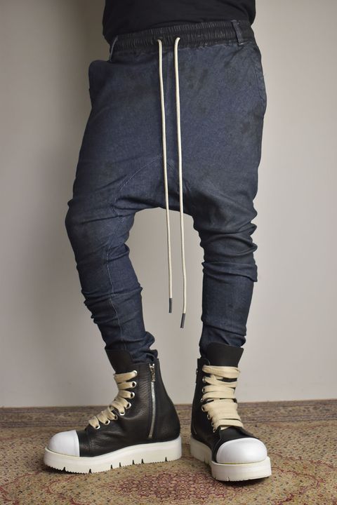 Coated Stretch denim Sarouel skinny"Blue" / コーティングストレッチデニムサルエルスキニー"ブルー"