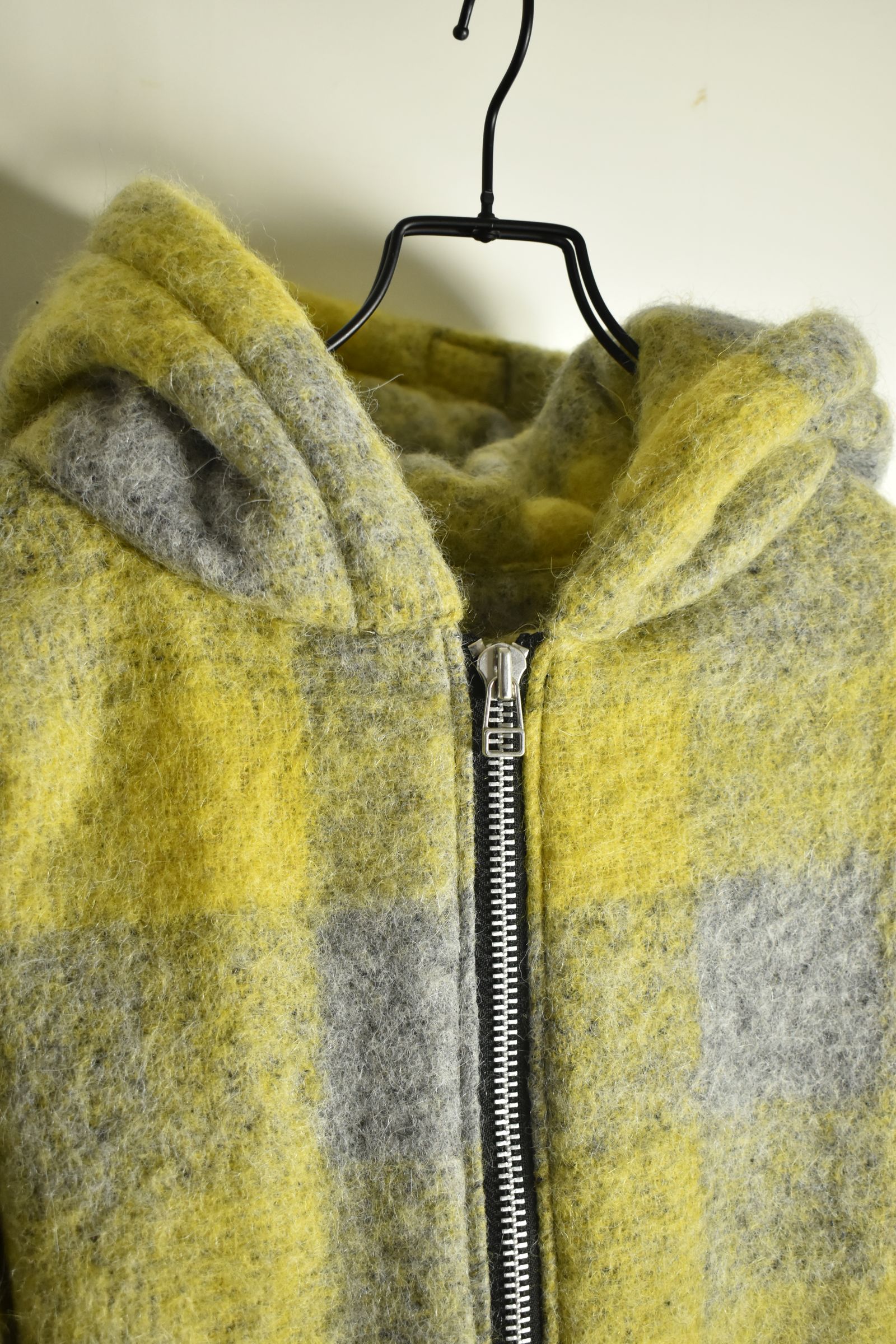《2026AW先行予約》Plaid Padded Hoodie"Yellow" / プレイドパデッドフーディ"イエロー"