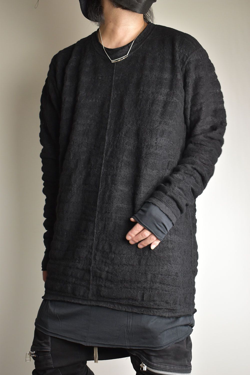 OVERSIZED LAYERED LONG SLEEVE T SHIRT"Black"/オーバーサイズドレイヤードロングスリーブTee"ブラック"