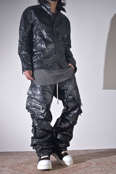 ワッシャー加工のシンセティックレザー