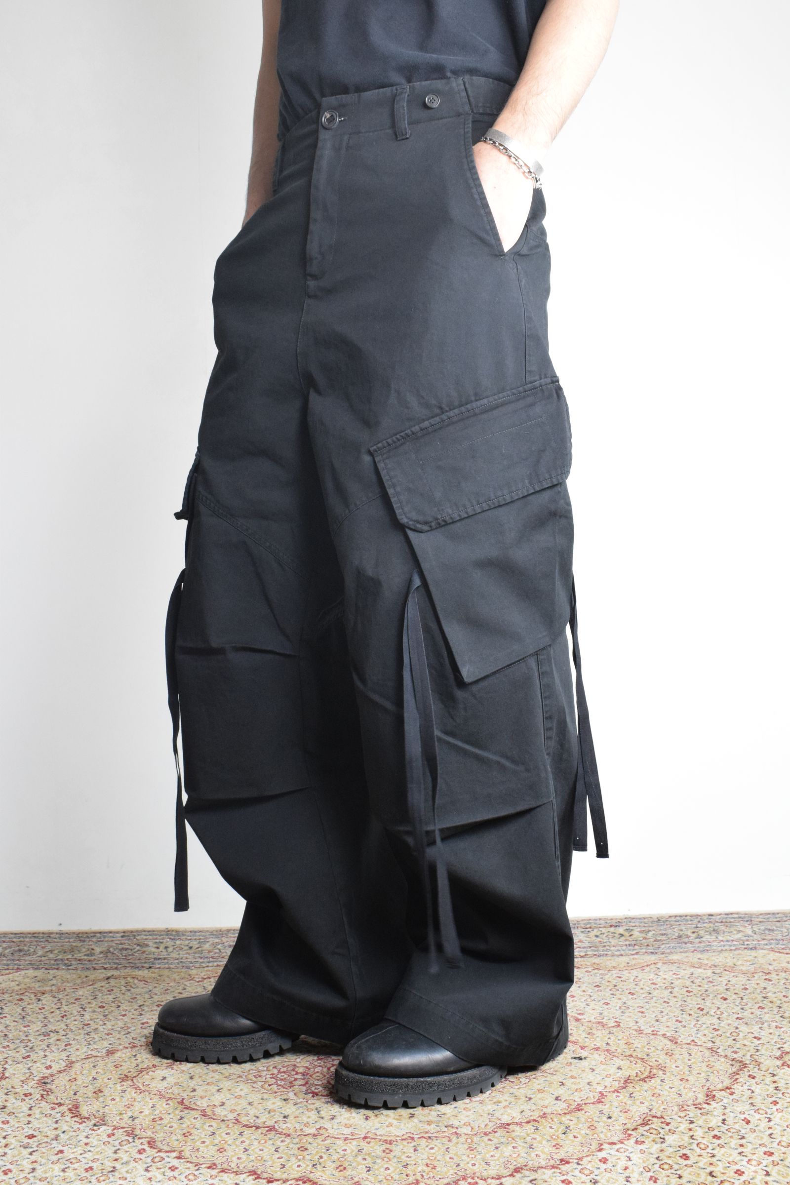 Cargo Flared pants"Black" / カーゴフレアパンツ"ブラック"