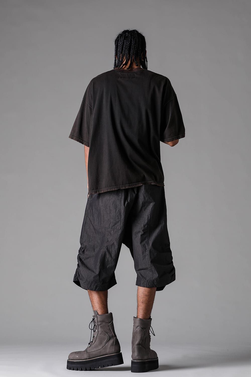 《2027SS先行予約》Cotton Nylon Side Gather Shorts"Black" / コットンナイロンサイドギャザーショーツ"ブラック"