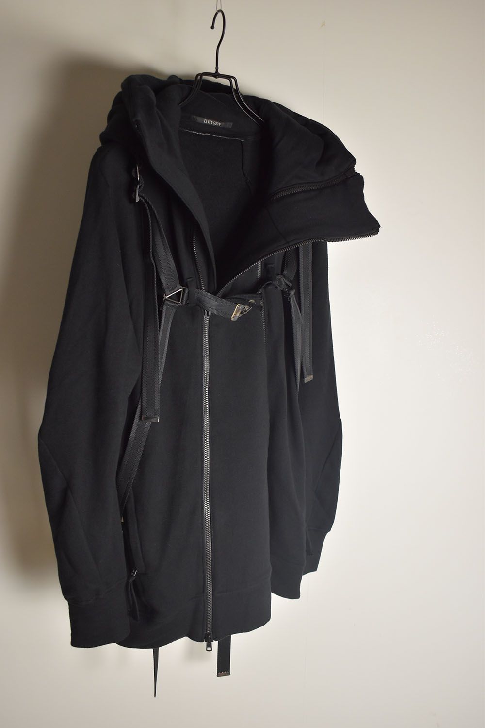 Non-Flammable Fleece Harness Belt W-Zip Hooded Jacket  "Black" / 無燃糸裏毛ハーネスベルトWジップフーデッドジャケット"ブラック"