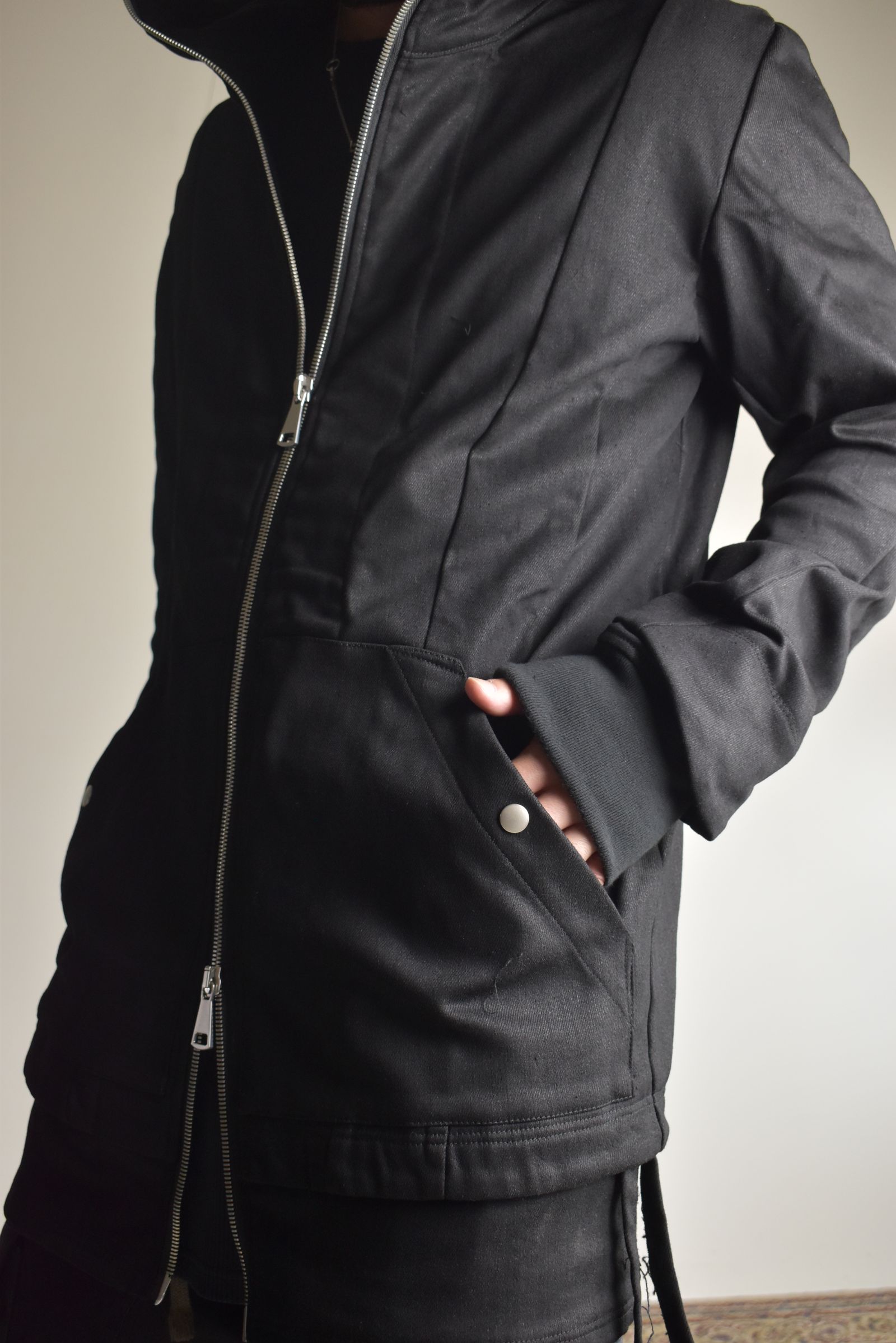 Bonding  Hoodie Denim Blouson"Black" / ボンディングフーデッドデニムブルゾン"ブラック"