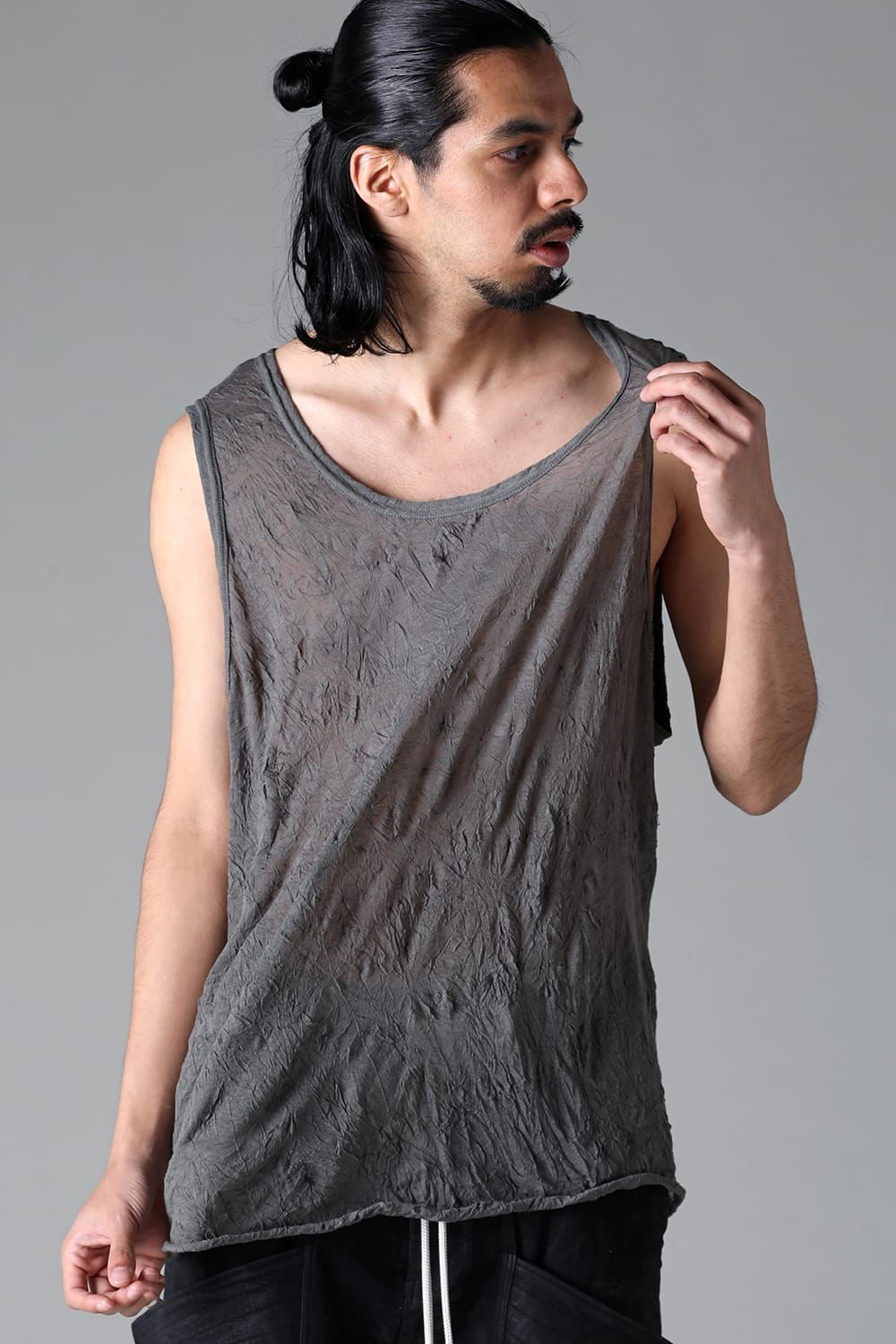 《2025AW先行予約》Gauze Washer Tank Top"Black / Grey / Ivory /Beige" /ガーゼワッシャタンクトップ"ブラック / グレー / アイボリー /ベージュ"