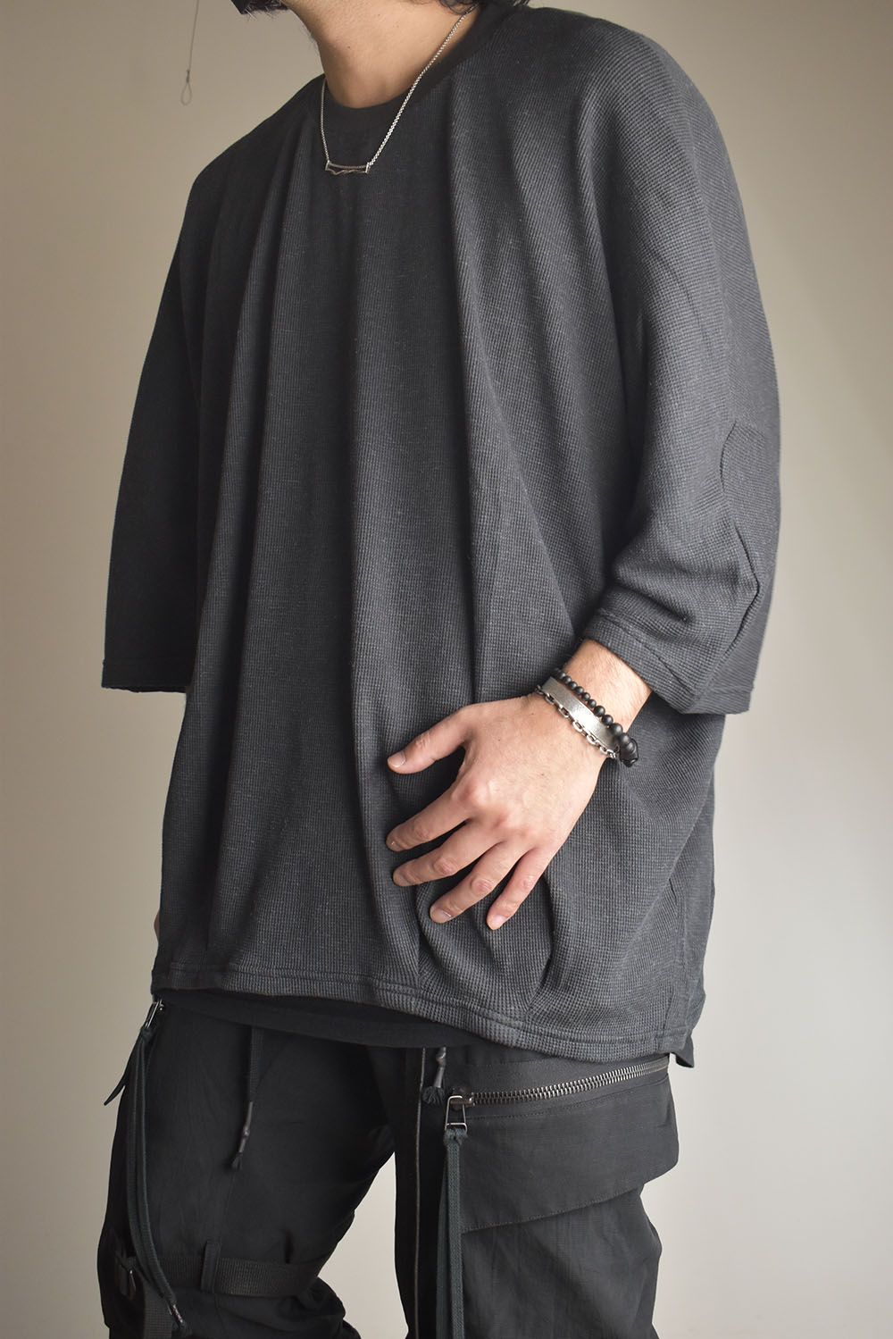 Waffle Dolman Tee"Charcoal" / ワッフルドルマンTee"チャコール"