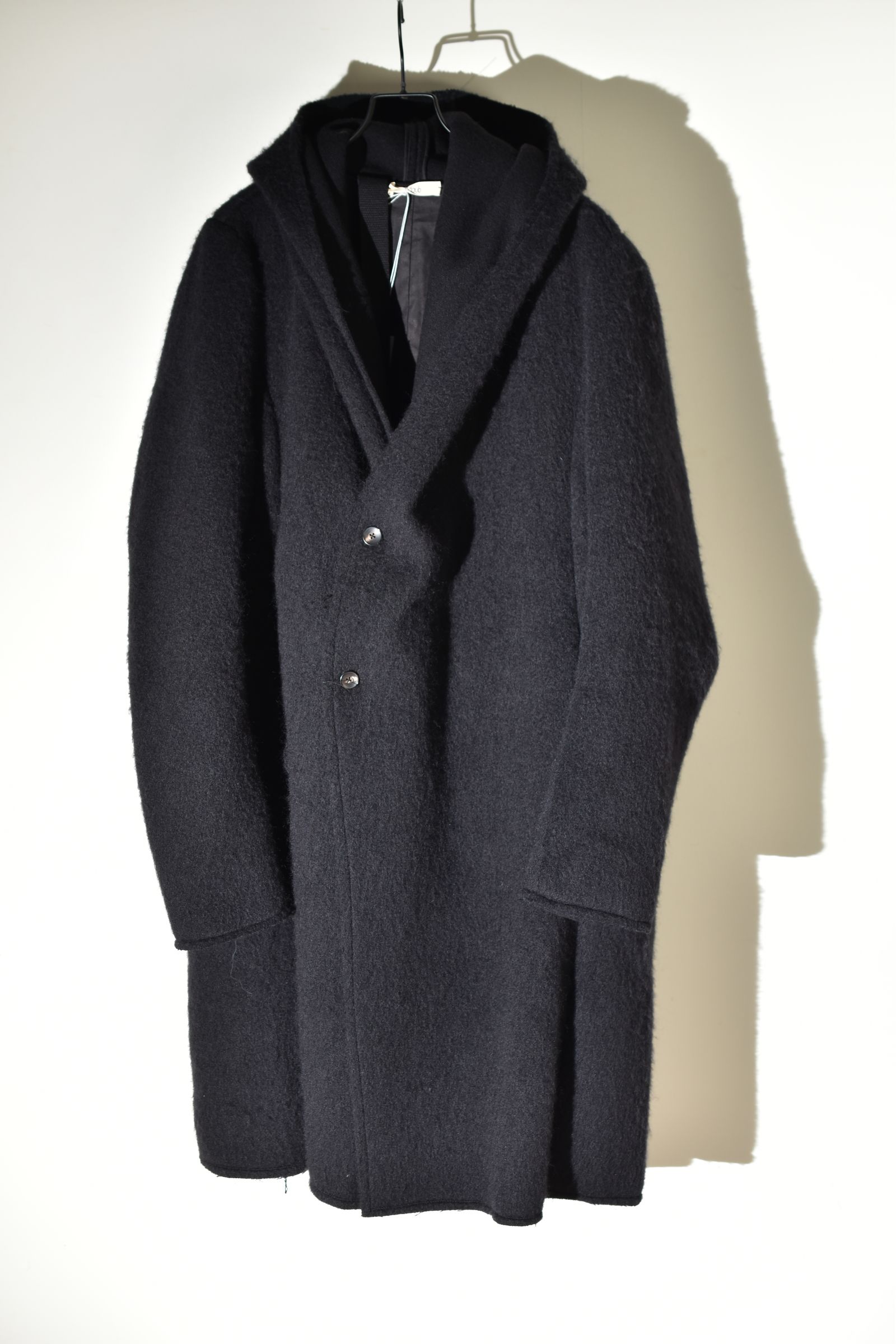 Shawl Collar Hoodie Coat "Black" / ショールカラーフーディコート"ブラック"