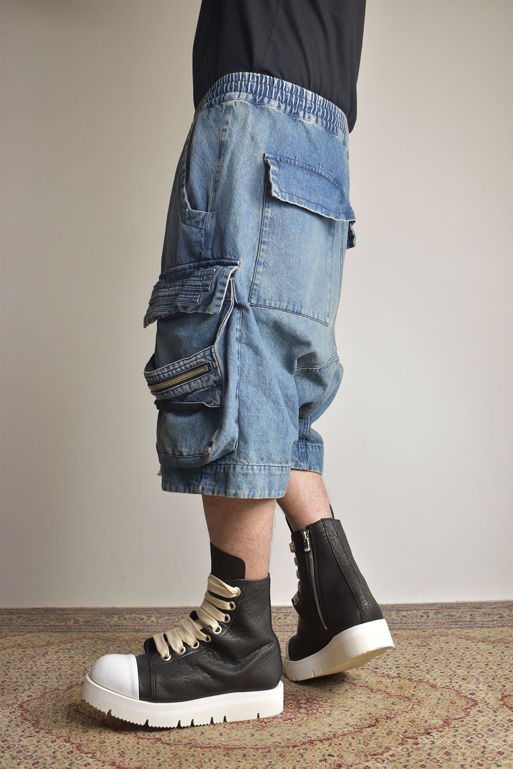Vintage Denim Military Shorts"Blue" / ヴィンテージデニムミリタリーショーツ"ブルー"