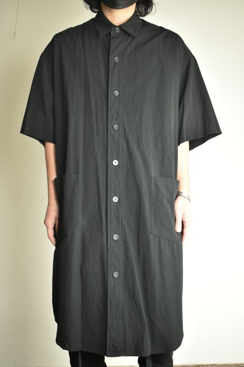 Cotton Broad Short-Sleeved Big Shirt &Dress"Black" / コットンブロード半袖ビッグシャツ / ワンピース"ブラック"