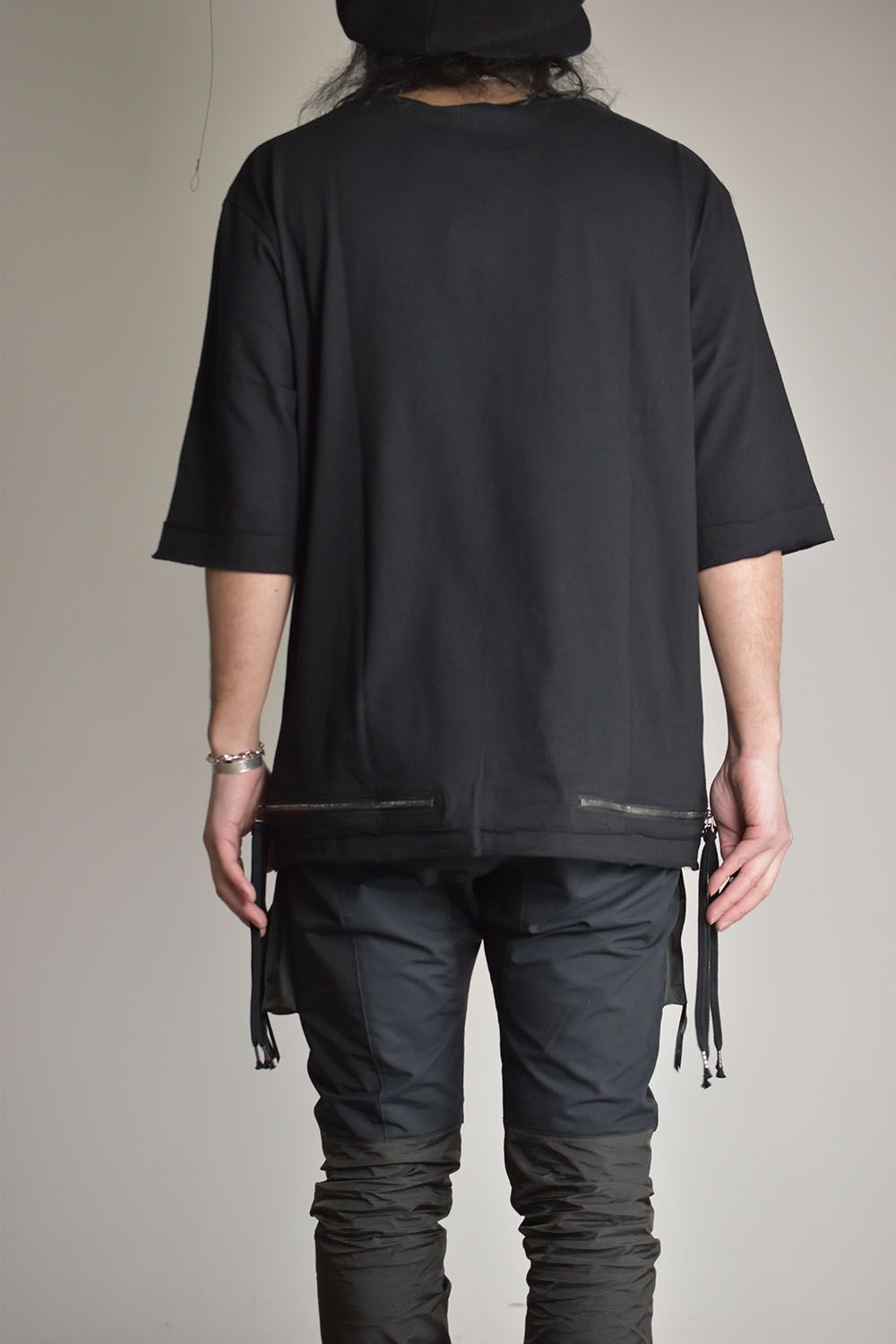 Soft Cotton Jersey Zip Open Tee"Black"/30/-ソフトコットンジャージージップオープンTシャツ"ブラック"
