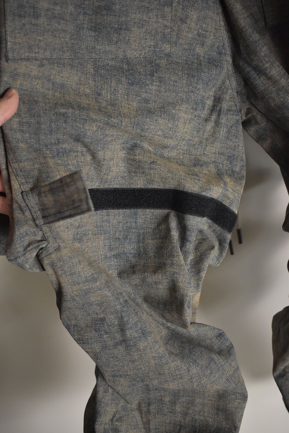 Blended Shades Denim Cargo Tuck Wide Pants"Steel Blue"/ ブレンデッドシェイドデニムカーゴタックワイドパンツ"スティールブルー"