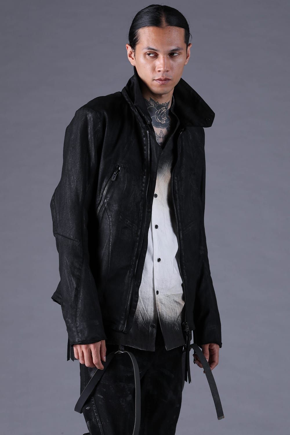 《2027SS先行予約分》Stretch Denim Coated Jacket"Black" / ストレッチデニムコーディングジャケット"ブラック"